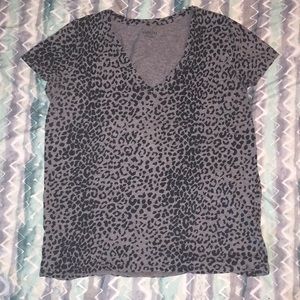 V-neck leopard print shirt